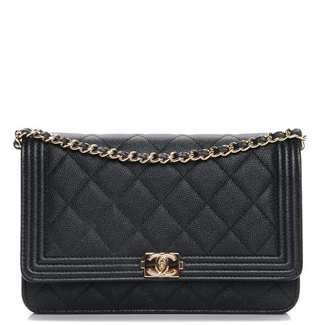 boy chanel wallet on chain black